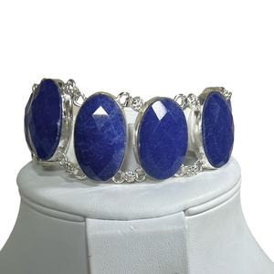 Sapphire Ovals 925 Large Gemstone Bracelet #2